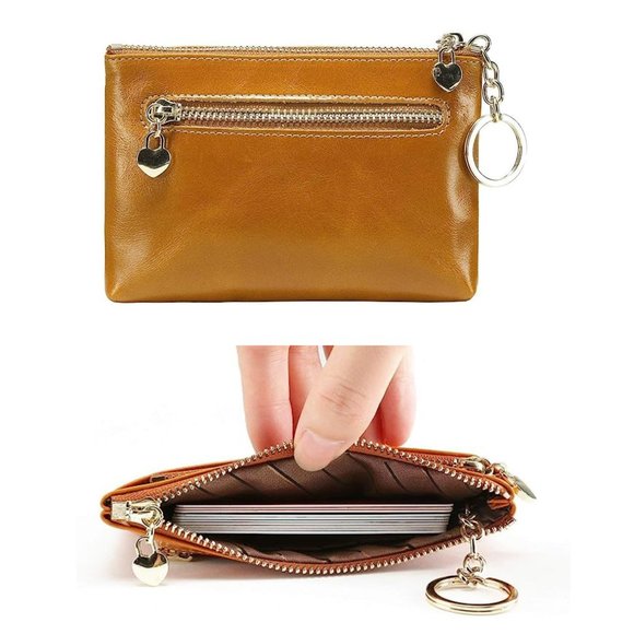 Mini Coin Purse W/ Key Ring Triple Zipper Fashion, PU Leather Card Holde… - Picture 7 of 7